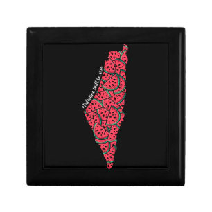 Palestine Map full of Watermelons Free palestine Gift Box
