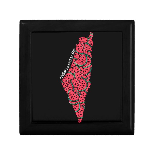 Palestine Map full of Watermelons | Free palestine Gift Box (Front)
