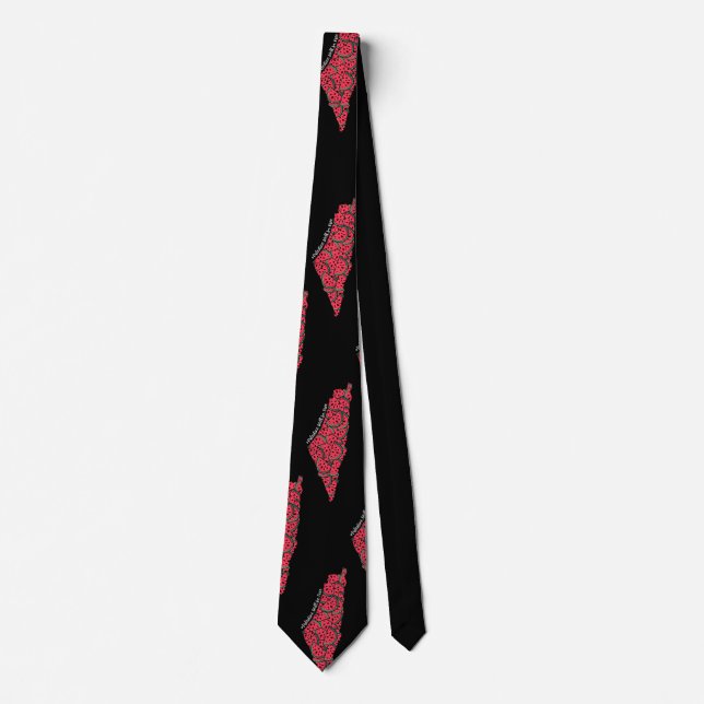 Palestine Map full of Watermelons | Free palestine Neck Tie (Front)