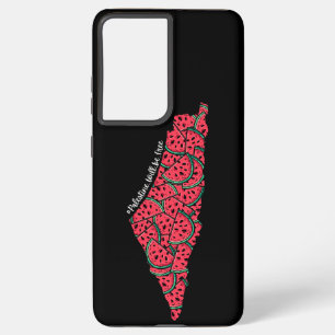 Palestine Map full of Watermelons Free palestine Samsung Galaxy S21+ Case