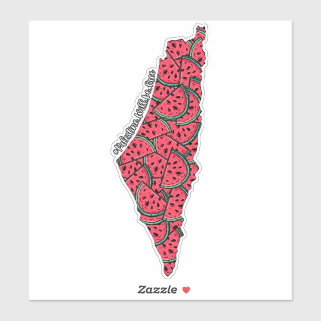 Palestine Map full of Watermelons | Free palestine Sticker (Sheet)