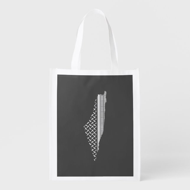 Palestine Map Keffiyeh filistin  Grocery Bag (Front)
