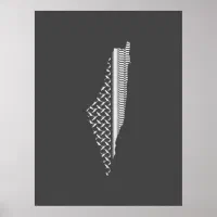 Palestinian keffiyeh map pattern Poster