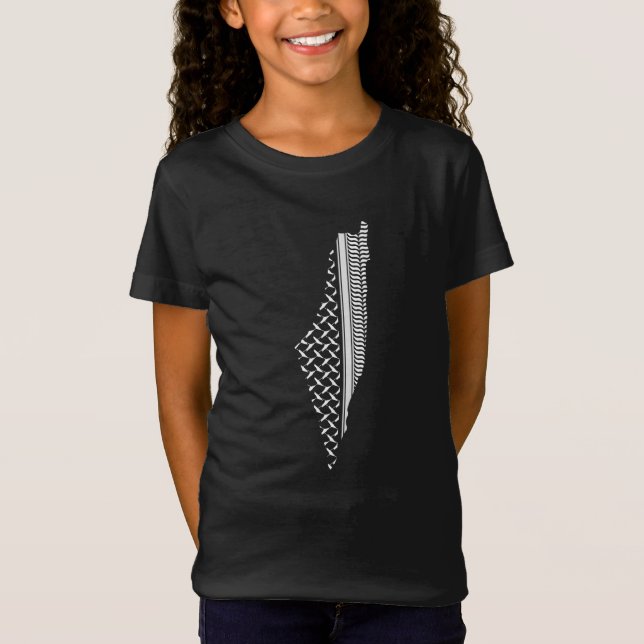 Palestine Map Keffiyeh filistin T-Shirt (Front)