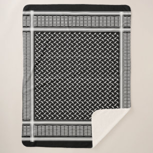 Palestine map kuffiya sherpa blanket