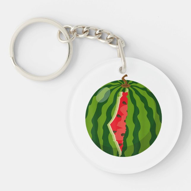 Palestine Map Watermelon Arabic Calligraphy Keychain (Front)