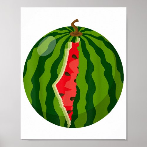 Palestine Map Watermelon Arabic Calligraphy Poster