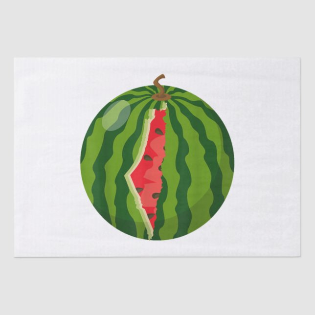 Palestine Map Watermelon Arabic Calligraphy Tissue Paper (Front)