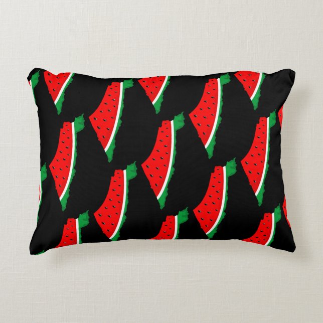 Palestine Map Watermelon Symbol of freedom Accent Pillow (Front)