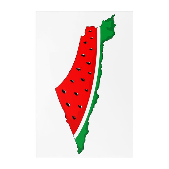 Palestine Map Watermelon Symbol of freedom Acrylic Print (Front)