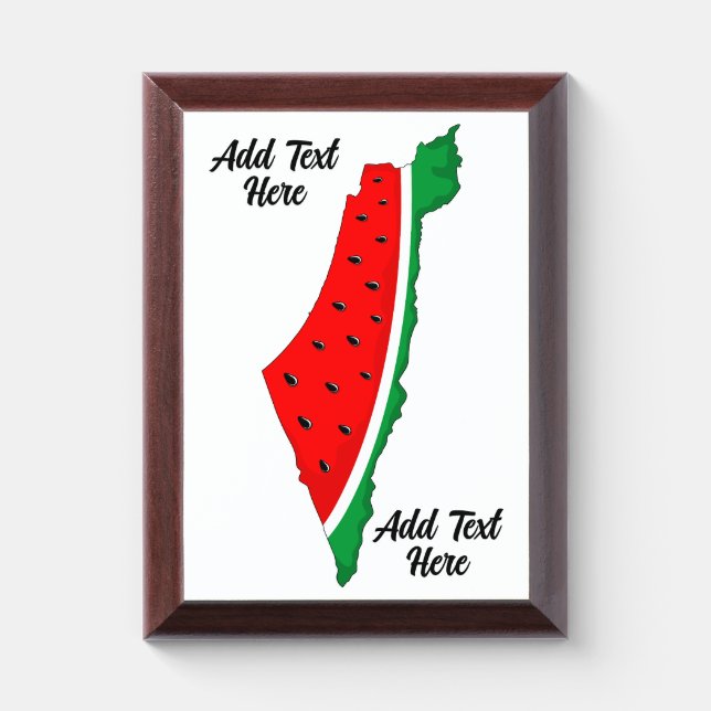 Palestine Map Watermelon Symbol of freedom Award Plaque (Vertical)