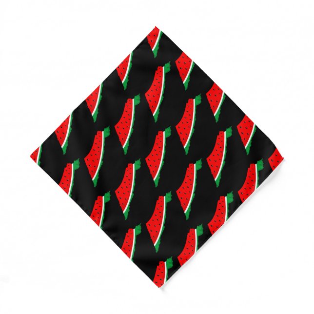 Palestine Map Watermelon Symbol of freedom Bandana (Front)