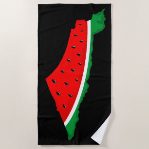 Palestine Map Watermelon Symbol of freedom  Beach Towel
