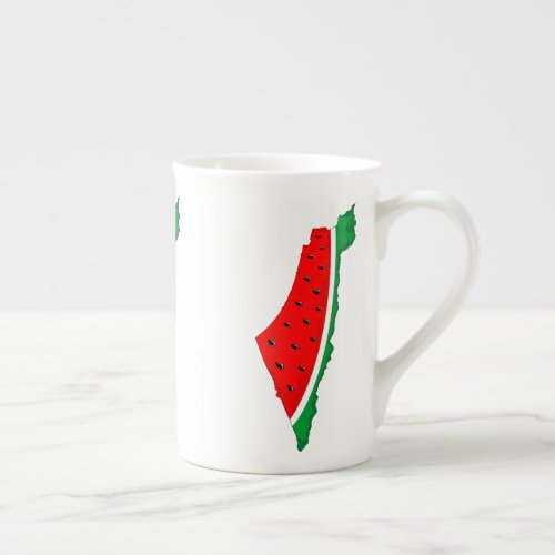 Palestine Map Watermelon Symbol of freedom Bone China Mug