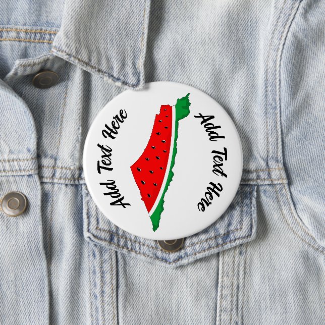 Palestine Map Watermelon Symbol of freedom Button (In Situ)