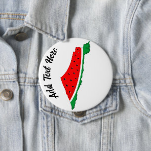 Palestine Map Watermelon Symbol of freedom Button