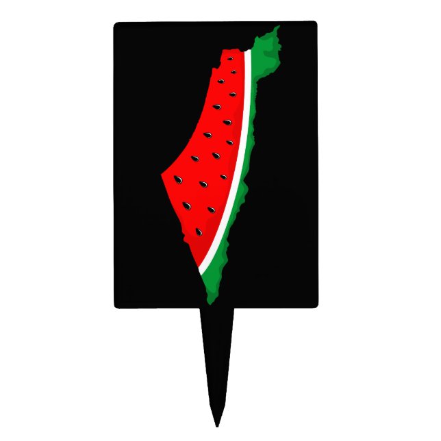 Palestine Map Watermelon Symbol of freedom Cake Topper (Front)