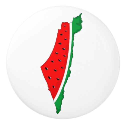 Palestine Map Watermelon Symbol of freedom Ceramic Knob