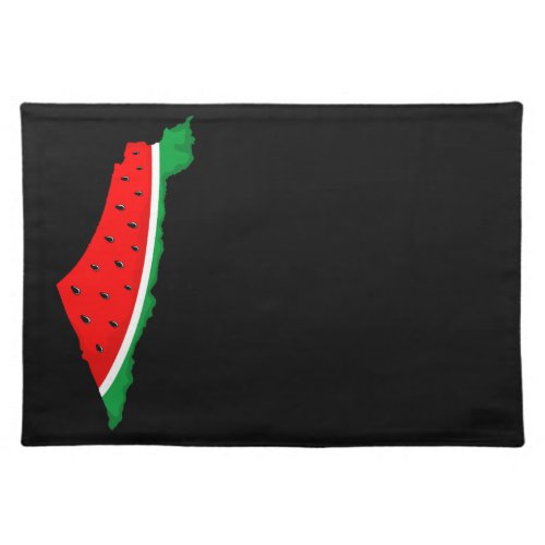 Palestine Map Watermelon Symbol of freedom Cloth Placemat