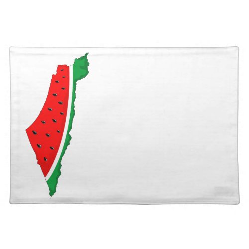 Palestine Map Watermelon Symbol of freedom Cloth Placemat