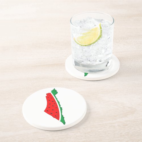 Palestine Map Watermelon Symbol of freedom Coaster