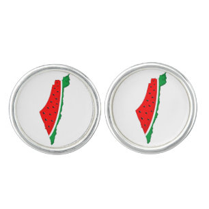 Palestine Map Watermelon Symbol of freedom Cufflinks