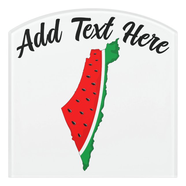 Palestine Map Watermelon Symbol of freedom Door Sign (Contour Front)