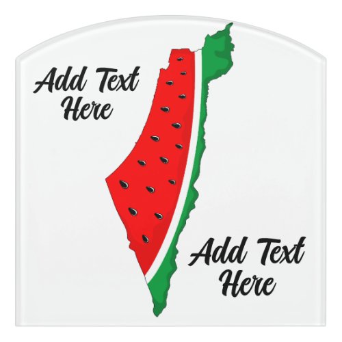 Palestine Map Watermelon Symbol of freedom Door Sign