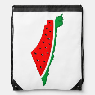Palestine Map Watermelon Symbol of freedom Drawstring Bag