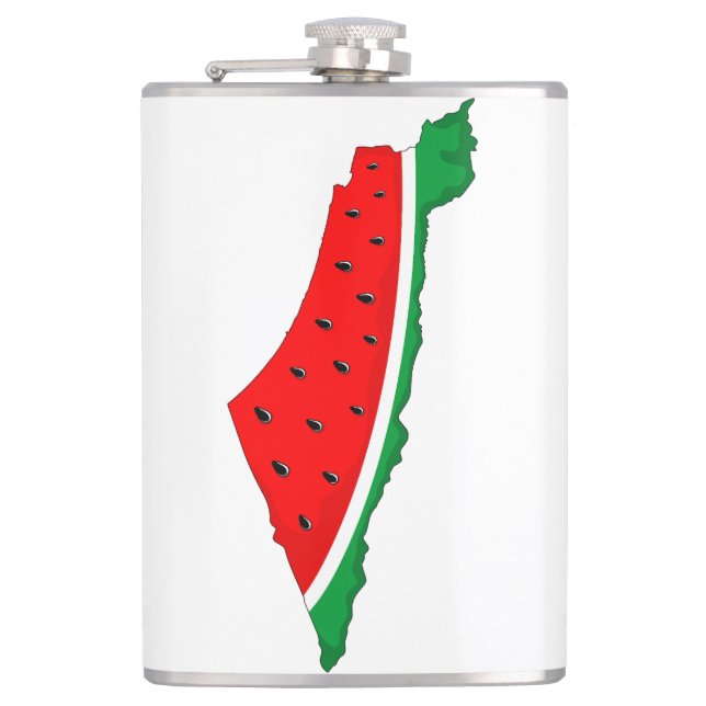 Palestine Map Watermelon Symbol of freedom Flask (Front)