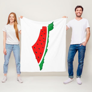 Palestine Map Watermelon Symbol of freedom Fleece Blanket