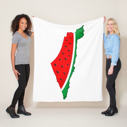 Palestine Map Watermelon Symbol of freedom Fleece Blanket