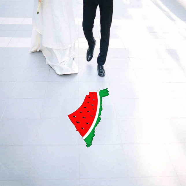 Palestine Map Watermelon Symbol of freedom Floor Decals (Wedding)