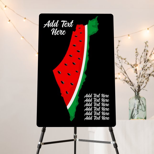 Palestine Map Watermelon Symbol of freedom Foam Board (In Situ (Stand))
