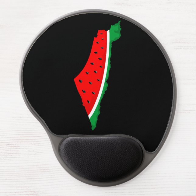 Palestine Map Watermelon Symbol of freedom Gel Mouse Pad (Front)