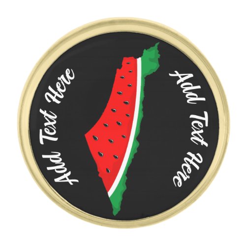Palestine Map Watermelon Symbol of freedom Gold Finish Lapel Pin