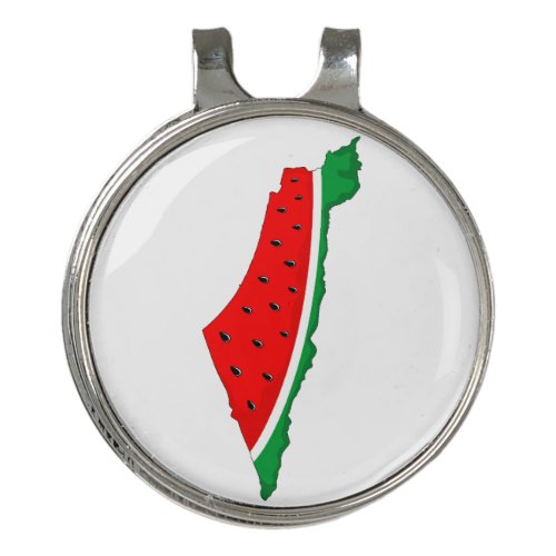 Palestine Map Watermelon Symbol of freedom Golf Hat Clip