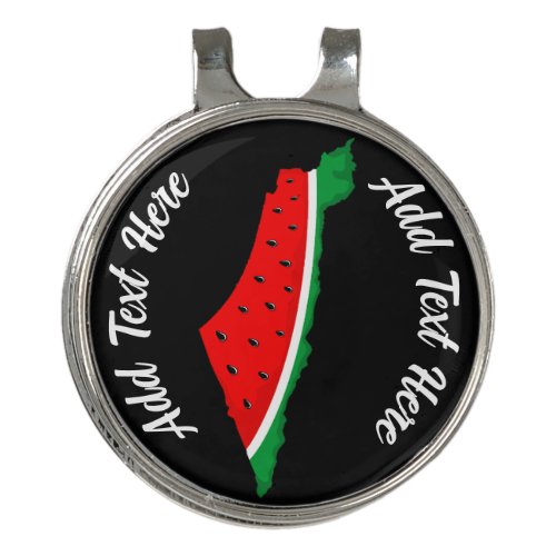 Palestine Map Watermelon Symbol of freedom Golf Hat Clip