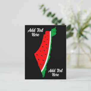 Palestine Map Watermelon Symbol of freedom Holiday Postcard