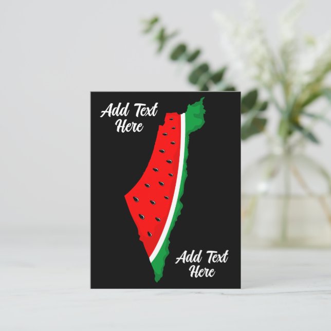 Palestine Map Watermelon Symbol of freedom Holiday Postcard (Standing Front)