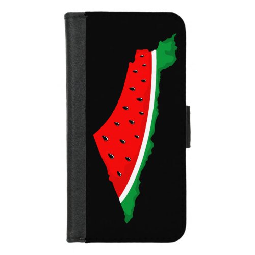 Palestine Map Watermelon Symbol of freedom iPhone 87 Wallet Case