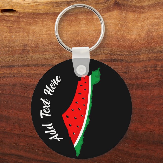 Palestine Map Watermelon Symbol of freedom Keychain (Front)