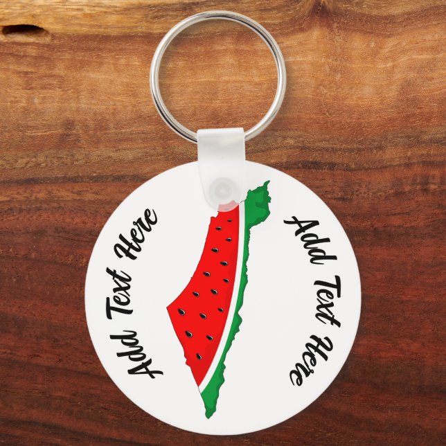 Palestine Map Watermelon Symbol of freedom Keychain (Front)