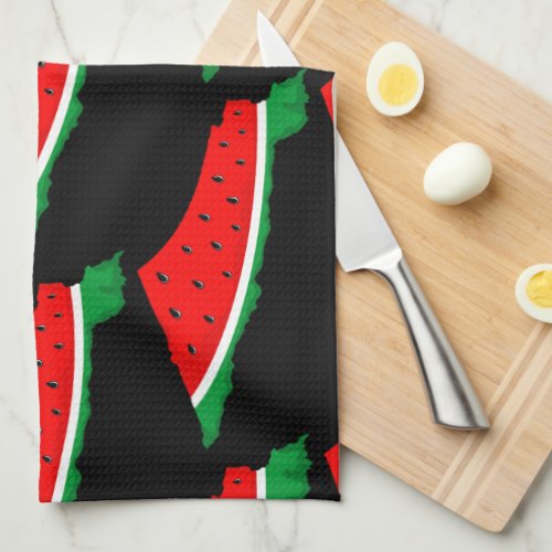 Palestine Map Watermelon Symbol of freedom Kitchen Towel