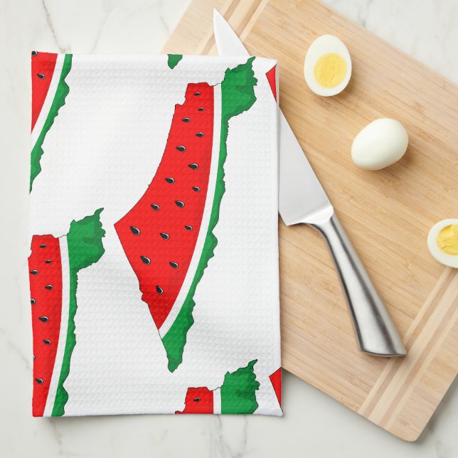 Palestine Map Watermelon Symbol of freedom Kitchen Towel (Quarter Fold)