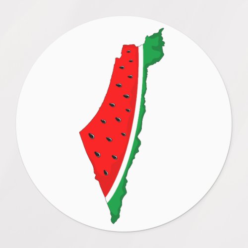 Palestine Map Watermelon Symbol of freedom Labels