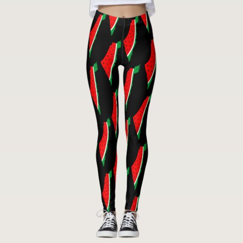 Palestine Map Watermelon Symbol of freedom  Leggings