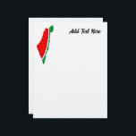 Palestine Map Watermelon Symbol of freedom Letterhead<br><div class="desc">Palestine map filled with Watermelon,  symbol of freedom,  same the same colors of the palestinian map that the illegal occupiers of this beautiful land have forbidden. The Watermelon express the suffering of the Palestinian People. I stand with Palestine. Palestine will be free</div>