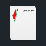 Palestine Map Watermelon Symbol of freedom Letterhead<br><div class="desc">Palestine map filled with Watermelon,  symbol of freedom,  same the same colors of the palestinian map that the illegal occupiers of this beautiful land have forbidden. The Watermelon express the suffering of the Palestinian People. I stand with Palestine. Palestine will be free</div>