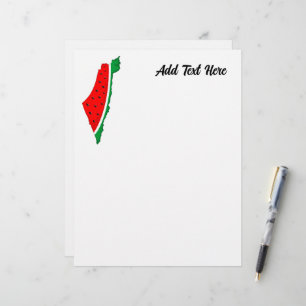 Palestine Map Watermelon Symbol of freedom Letterhead